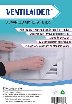 2084 Ventialider Vent Filter Set 20 Inch X 84 Electrostatic Media 126 Of Tape