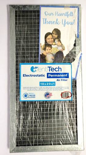 Ventitech 850014528096 10x20x1 Washable Electrostatic Air Filter. Reusable Hvac And Furnace Filter