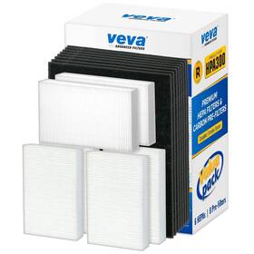 Veva 853460008709 Air Purifier Filter Replacement - 6 Pack Of Hepa Filters With 8 Precut Acti
