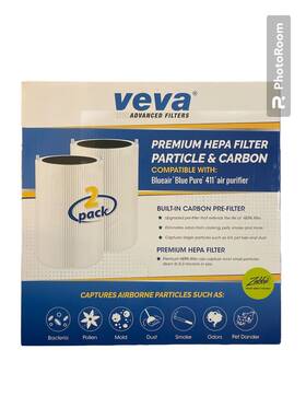 Veva 860004915102 2pk Blueair Blue Pure 411 For Hepa Filter Air Purifier Particle &carbon New