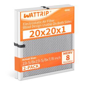 W-bsf-20x20x1 Wattrip 2-pack 20x20x1 Merv 8 Reusable And Washable Electrostatic Air Filters - Long-la