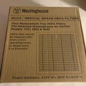 Sp6727 Westinghouse 4-pack Medical Grade True Hepa Filters For 1701 1902 And 1903