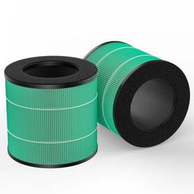 Ac3-greeen-2p Wilerda 2 Pack Ac300 True Hepa Replacement Filter Compatible With Purivortex Air P
