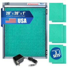 Wingman1 725084365691 Electronic Air Filter With 1-yr Supply Of Purifier Pads - Hvac Heater A