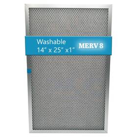 M142501m8 Wioair Washable Electrostatic Furnace Air Filter Merv 8 14 Inch X 25 1 Aluminum