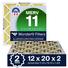 Af12x20x2m11 Wonderfil 12x20x2 Merv 11 Air Filter For Hvac Ac And Furnace Systems Filters
