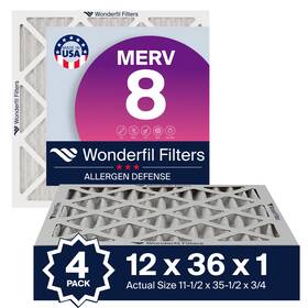 Af12x36x1m8 Wonderfil 12x36x1 Merv 8 Air Filter For Hvac Ac And Furnace Systems Filters