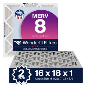 Af16x18x1m8 Wonderfil 16x18x1 Merv 8 Air Filter For Hvac Ac And Furnace Systems Filters