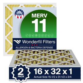 Af16x32x1m11 Wonderfil 16x32x1 Merv 11 Air Filter For Hvac Ac And Furnace Systems Filters
