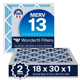 Af18x30x1m13 Wonderfil 18x30x1 Merv 13 Air Filter For Hvac Ac And Furnace Systems Filters