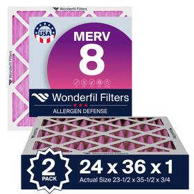 Af24x36x1m8 Wonderfil 24x36x1 Merv 8 Air Filter For Hvac Ac And Furnace Systems Filters