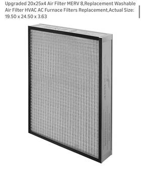 Acm2000m-108 Yjsdxbsf 20x25x4 Washable Hvac Air Filter Merv 8 Reusable Furnace Ac Aluminum