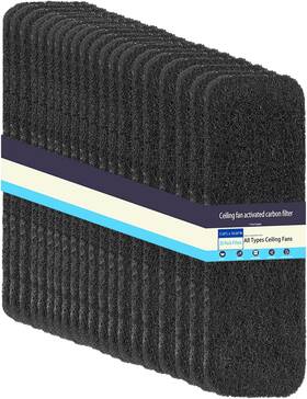 Zimer Zm-c-2504 Ceiling Fan Filters For Blades 20 Pack Activated Carbon Filter B