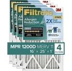 Filtrete 16X25X1 Merv 11 Air Filter 4 Pack Mpr 1200D Furnace Allergen. Fixed Price $29.10.