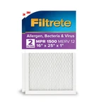 Filtrete 16X25X1 Air Filter, Mpr 1500, Merv 12, Allergen, Bacteria, Virus, 2PACK. Fixed Price $27.99.