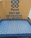 Facet-aire Furnace Filters 25" X 16" 2" Lot Of 8. Fixed Price $62.50.