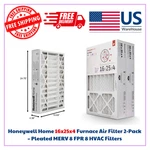 Honeywell Home 16X25X4 Furnace Air Filter 2-PACK Pleated Merv 8 Fpr Hvac. Fixed Price $62.85.
