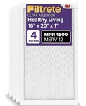 Filtrete 16X20X1 Furnace Air Filter, Merv 12, Mpr 1500, Certified 3MO. Life. Fixed Price $44.00.