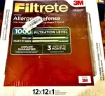 2-PACK 3M Filtrete 12X12X1 Micro Allergen Defense Air Filter, Mpr 1000 New. Fixed Price $15.00.