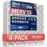 Bnx Trufilter 20X20X1 Merv 13 4-PACK Furnace Air Made In Usa El.... Fixed Price $69.80.