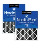 20X25X4 Air Filter Carbon Furnace Merv 12 Nordic Pure 11 Pleated Pack. Fixed Price $84.99.