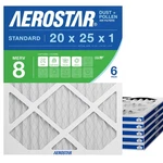 Aerostar 20X25X1 Merv 8 Air Filter, 6 Count, Actual Size (19.75 24.75 0.7.... Fixed Price $79.11.