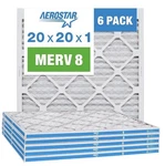 Aerostar 20X20X1 Merv 8 Furnace Air Filter, 6 Pack, Made In Usa, New Box. Fixed Price $47.99.