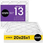 Simply Filters 20X25X1 Merv 13, Mpr 1500 Air (6 Pack) Actual Size: 19.75X. Fixed Price $69.95.