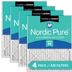 Nordic 10X20X1 (9 1/2X19 1/2) Pleated Air Filters Merv 14 Plus Carbon Pack New. Fixed Price $49.93.