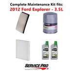 2012 Ford Explorer 3.5L Complete Cabin, Air & Oil Filter Kit (5W-30). Fixed Price $110.95.