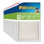 Filtrete 14 X 20 Air Filter, 12 Hvac Filters, Mpr 700, Merv 8, Dust, Pollen. Fixed Price $60.89.