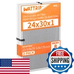 Wattrip 2-PACK 24X30X1 Merv 8 Reusable Washable Electrostatic Air Filters. Fixed Price $191.48.