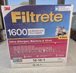14X14 -4PK Filtrete 1600 Mpr Ultra Allergen Bacteria Virus Furnace/ac Filter. Fixed Price $15.99.