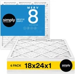 Simply 18X24X1 Air Filter, Merv 8, 6 Pack, For Home Furnace & Hvac. Fixed Price $70.27.