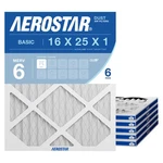 Aerostar 16X25X1 Merv Pleated Air Filter, Furnace Pack, White. Fixed Price $59.36.