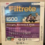 Filtrete Allergen, Bacteria & Virus Air Filter, 1500 Mpr, 12 In. X. Fixed Price $18.00.