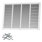 24"W X 16"H Steel Return Air Grilles Sidewall And Ceiling Hvac Duct Cover White. Fixed Price $49.95.