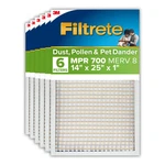 Filtrete 14 X 25 Air Filter, 6 Hvac Filters, Mpr 700, Merv 8, Dust, Pollen. Fixed Price $39.99.