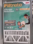 Air & Furnace Filter 3M Filtrete 16X25X5 Micro Allergen Defense Deep Pleat 1200. Fixed Price $20.00.
