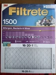 4 Pack Filtrete 1500 16X20 In. Ultra Allergen Pleated Furnace Air Filter Lot. Fixed Price $39.99.