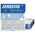 Aerostar 20X22X1 Merv Air Filter 6-PACK For Hvac Dust, Lint & Pollen. Fixed Price $72.82.