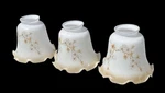 Ruffle Top Glass Shades With Dogwood Design Ceiling Fan 2-1/4 Fitter 3 Pack. Fixed Price $27.50.