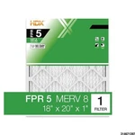 1-PACK Standard Pleated Air 18X20X1, Filters Replacement Fpr 5 Merv. Fixed Price $7.68.
