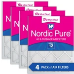 12X24X1 (11 3/8X23 3/8) Nordic Pure Tru Mini Pleat Merv Air Filters Pack. Fixed Price $44.49.