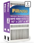 Filtrete 16X25X4 Allergen Air Filter Mpr 1550, 2-PACK For Lennox/honeywell. Fixed Price $60.00.