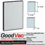 Goodvac Replacement Hepa Filter Made To Fit Sharp FZ-C100HFU / KC-850U. Fixed Price $11.99.