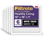 Filtrete 16X16X1 Furnace Air Filter, Merv 12, Mpr 1500, Certified New 6-PACK. Fixed Price $79.99.