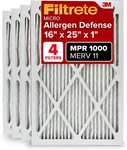 16X25X1 Furnace Air Filter, Merv 11, Mpr 1000, Allergen Defense, 4-PACK (actu. Fixed Price $71.31.