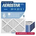 Aerostar 20X25X1 Merv 6 Pleated Air Filter, Furnace Pack (actua. Fixed Price $61.50.