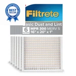 Filtrete Air Filter Merv 5, 6-PACK Furnace Hvac 16X20X1, White. Fixed Price $47.49.
